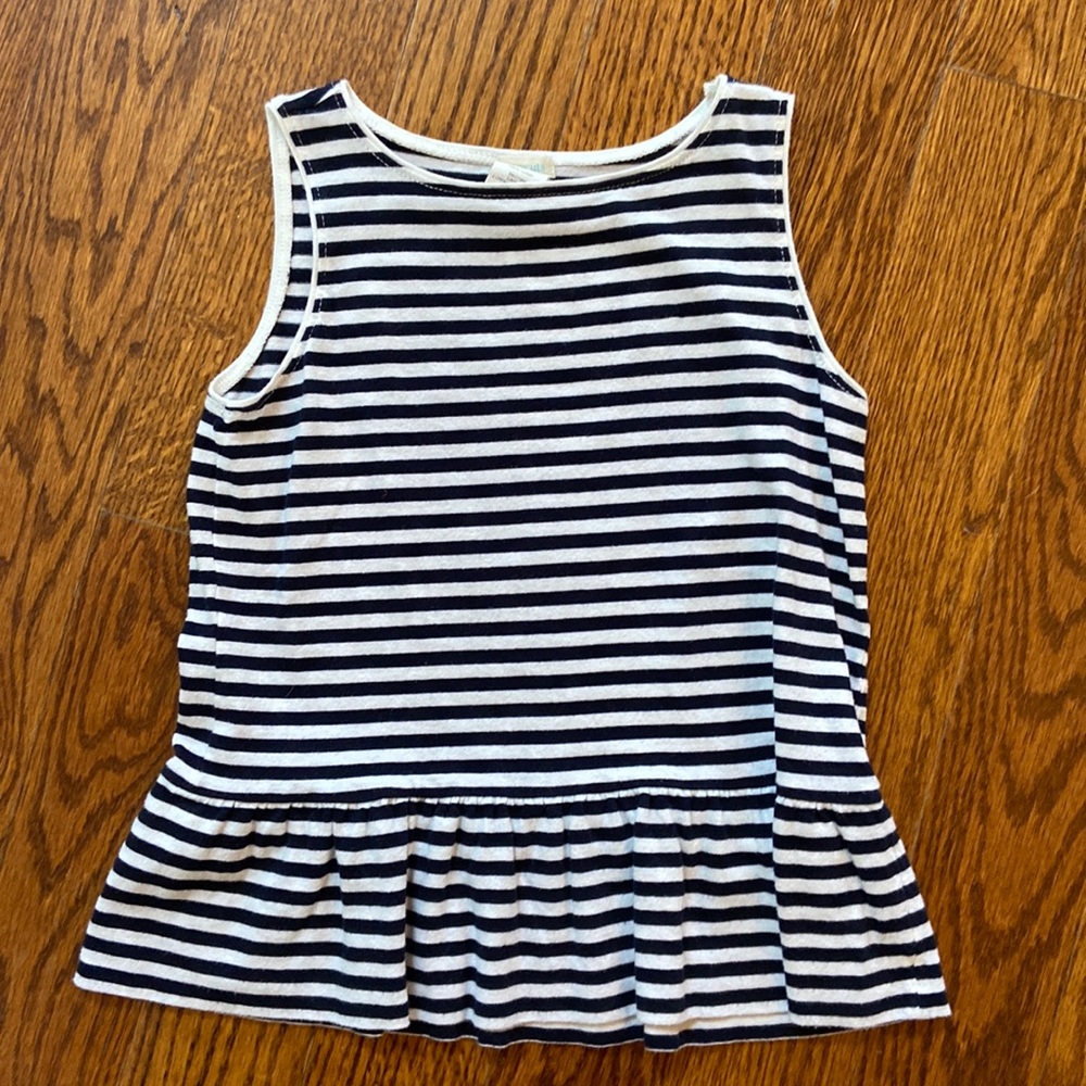 Crewcuts peplum striped tank top
